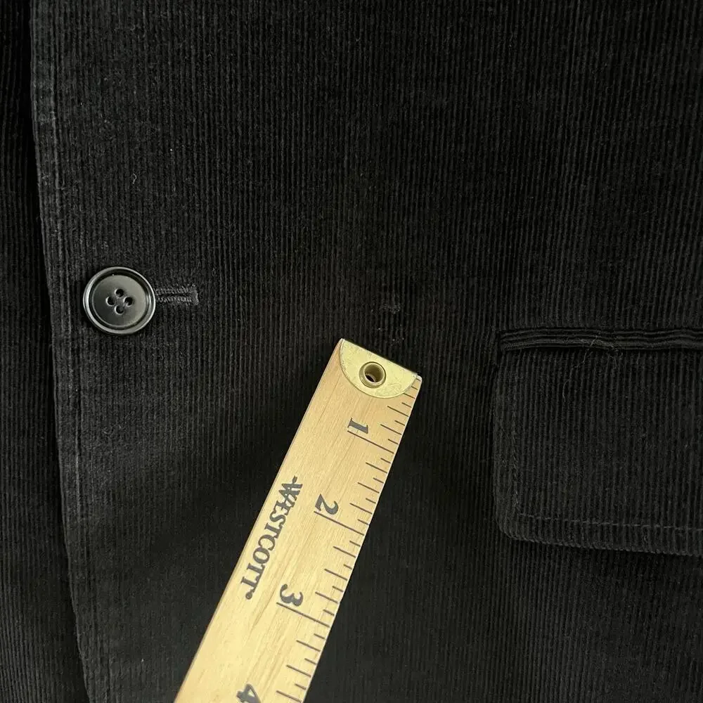 Di Quattro Mens Corduroy Sport Blazer Jacket 100% Cotton Preppy Black Sz 42R